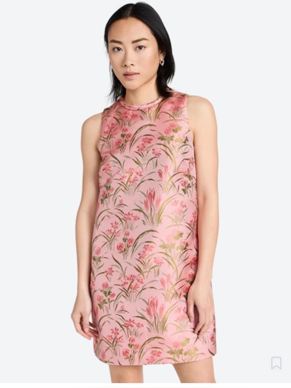 Cara Cara Pink Floral Jacquard Sleeveless Mini Dress